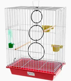 Gaiola Brasil para Periquito Vermelha Epóxi – 40 × 27 × 51cm