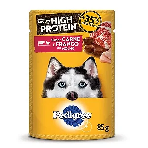 Pedigree Sachê Adultos High Protein Carne e Frango 85g