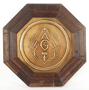 Quadro Maçonaria Octagonal com Moldura em Madeira