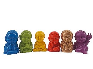 Conjunto de mini Budas coloridos