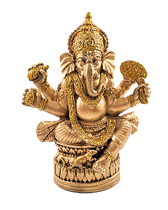 Ganesha Sentado no Banco Dourado