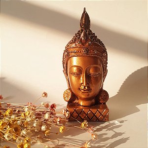 Estatueta Buda Cabeça com Cristais