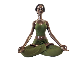 Escultura Yoga Meditação Verde