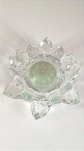 Castiçal Cristal Flor de Lótus