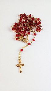 Terço Mini Nossa Sra. Aparecida Vermelho