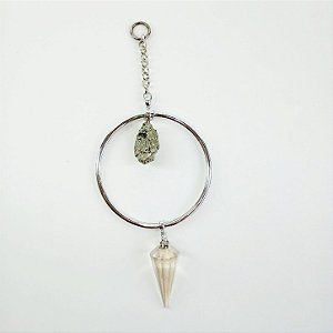 Pendente com Pirita e Pêndulo de Cristal