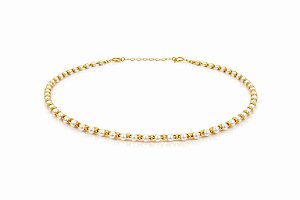 Colar Rivera de Pérolas Semijoia banhado a ouro 18k