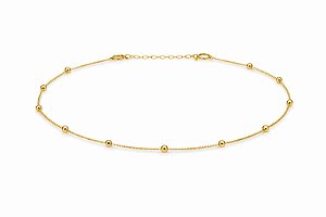 Choker com extensor de bolinhas Semijoia Banhada a Ouro 18k
