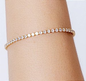 Pulseira Riviera Zircônias Banhada a Ouro 18k