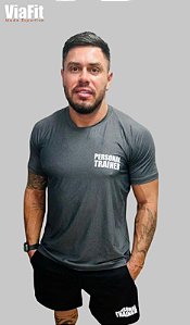 Camiseta Poliamida Personal Trainer Masculina Cinza