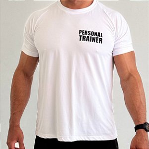 Camiseta Poliamida Personal Trainer Masculina Branca