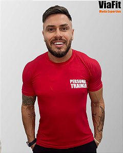 Camiseta Poliamida Personal Trainer Masculina Vermelha