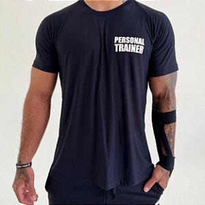 Camiseta Poliamida Personal Trainer Masculina Preta