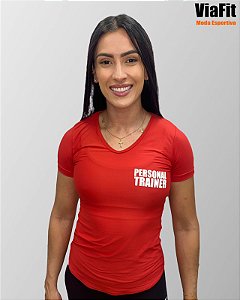 Baby Look Poliamida Personal Trainer Vermelha