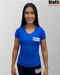Baby Look Poliamida Personal Trainer Azul Royal