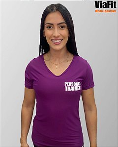 Baby Look Poliamida Personal Trainer Roxa