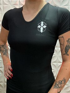 Babylook Brasil Poliamida Preta