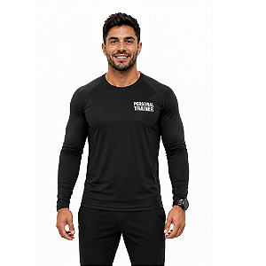 Camiseta de Manga Longa Masculina Poliamida Personal Trainer