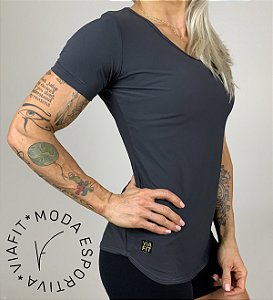 Baby Look Poliamida Chumbo