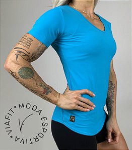 Baby Look Poliamida Azul