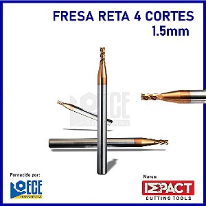 Fresa Reta Metal Duro 55HRC 4C 1.5mmx4x50 H3