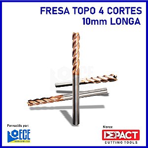 Fresa Reta Metal Duro 55HRC 4C 10mmx40x100 H10