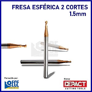 Fresa Esférica Metal Duro 55HRC 2C 1.5mmx3x50 H4