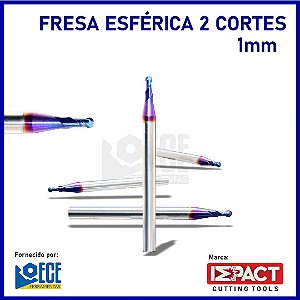 FRESA ESFÉRICA BLUE METAL DURO 65HRC 2C 1mmX3X50 H4
