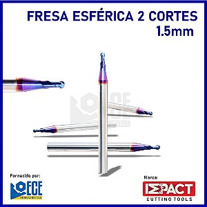 FRESA ESFÉRICA BLUE METAL DURO 65HRC 2C 1.5mmX3X50 H4