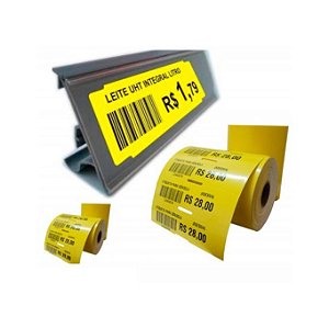 15.000 Etiquetas de Gôndola 100x30mm Amarela Universal (Precificação) caixa com 6 unid.