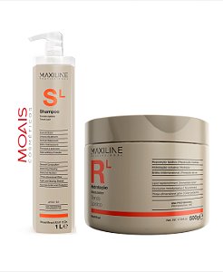 Kit Lavatório Prof. Lipidico RL Premium MAXILINE - Shampoo 1 Litro + Máscara Hidratação 500g