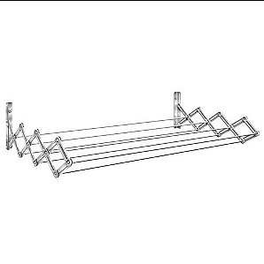 Secalux Varal Sanfonado De Parede Em Aço Carbono Branco 120cm