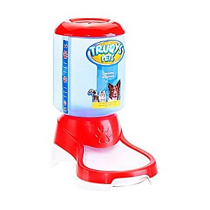 Truqys Pets Comedouro Automático Com Galão Vermelho 1Kg