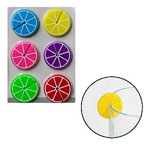 Mimo Style Jogo De Marcadores Para Copos Fruit Em Silicone 6 Peças