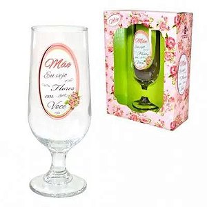 Artebel Taça De Vidro Floripa Mãe Eu Vejo Flores Em Você 300ML