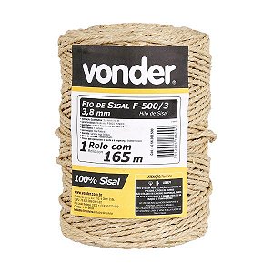 Vonder Corda Sisal Monofilamento 3,8mm  Até 105kg  Com 165MT