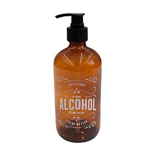 Lyor Porta Álcool Em Gel De Vidro Âmbar 490ML