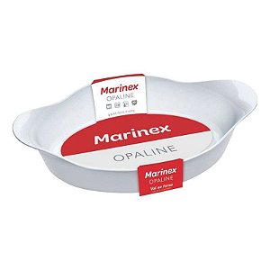 Marinex Assadeira De Vidro Oval Opaline Branca 1L