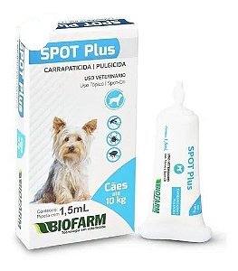 Spot Plus Carrapaticida/Pulgicida Cães Até 10Kg 1,5ML