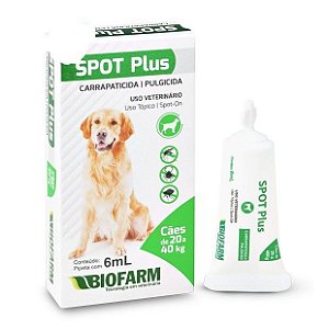 Spot Plus Carrapaticida/Pulgicida Cães De 20 a 40Kg 6ML