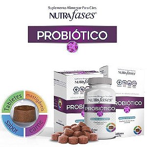 NutrafasesSuplemento Alimentar Probiótico Para Cães  60 Tabletes 168G