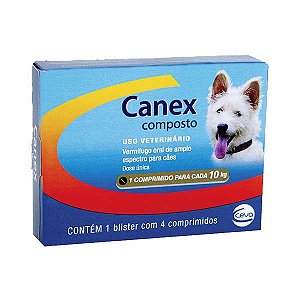 Canex Vermifugo Composto Para Cães  4 Comprimidos