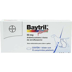 Bayer Baytril Flavour 50MG C/ 10 Comprimidos