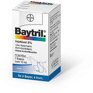Baytril Injetável 5% Cães e Gatos 10ML