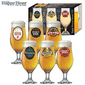 Ruvolo Jogo de Taças Royal Beer Happy Hour 330ml 6Pçs