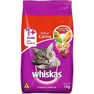 Whiskas Ração Carne 1+ Anos 1KG