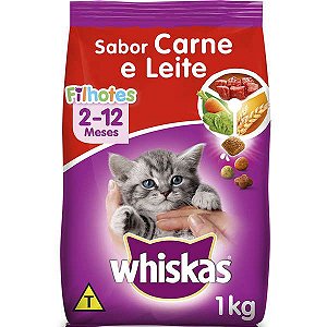 Whiskas Ração Filhotes Carne/Leite 1KG