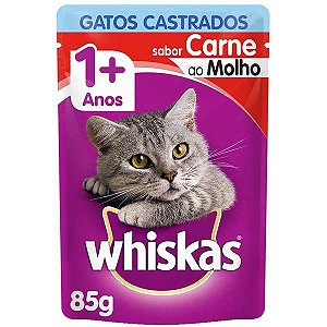 Whiskas Sachê Gato Castrado Carne 85G