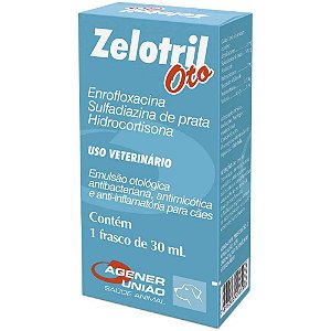 Agener União Zelotril Antibiótico Otológico Cães 30mL