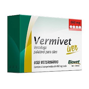 Biovet Vermivet Iver 660mg C/ 4 Comprimidos